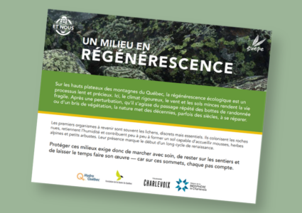 Signalétique (format PDF) : « Un milieu en régénérescence » 8,5x11po