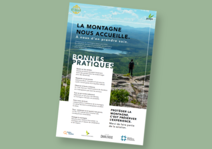 Affiche (format PDF) : « Bonnes pratiques en montagne » 11x17po 